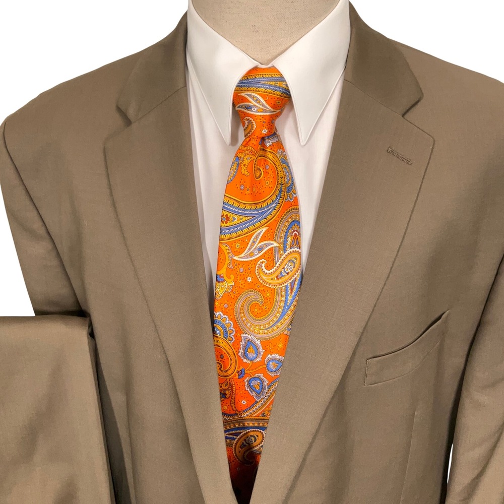 Lauren Ralph Lauren Suit Mens 50R Olive Brown Neutral Office‎ Dapper ClassicWool
